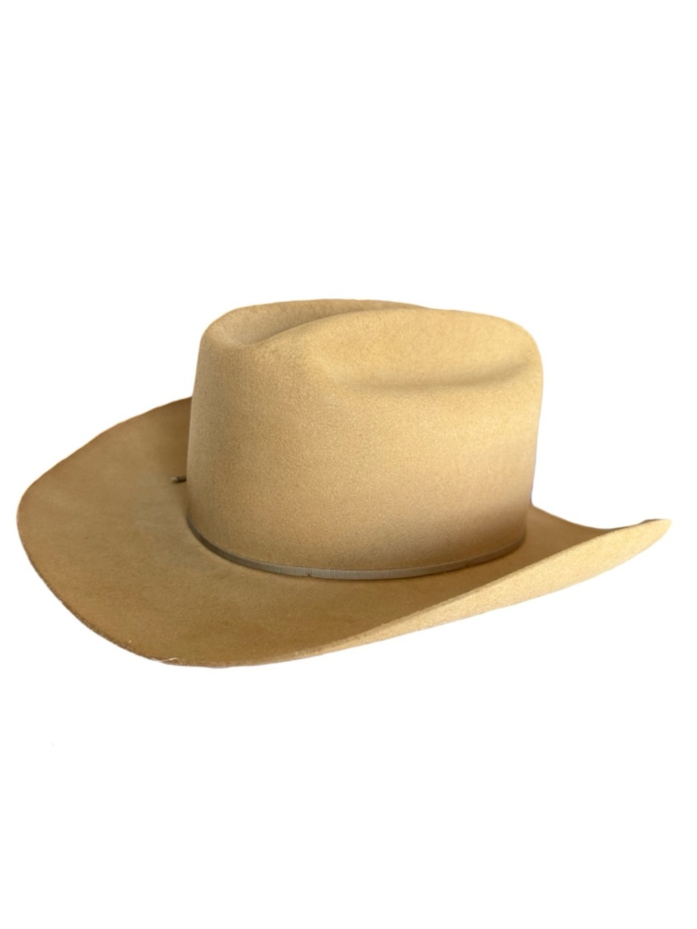Vintage John B. Stetson 3X Beaver Cowboy Hat Tan Felt Western Size 7 USA Rodeo - Picture 3 of 9